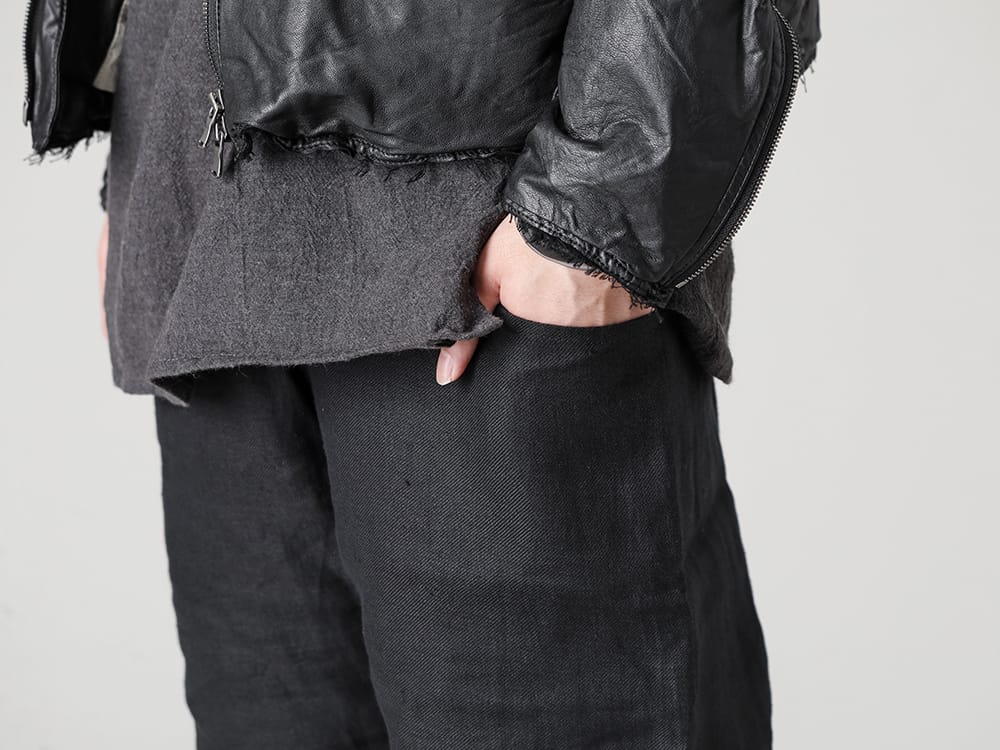 NOMEN NESCIO - ノーメンネスキオ 22-23AW リネンショートパンツをモダール素材のレギンスでレイヤード - 223-Pocket Shorts - RB-405-Solid Hoodie Graphite Gray 3-004