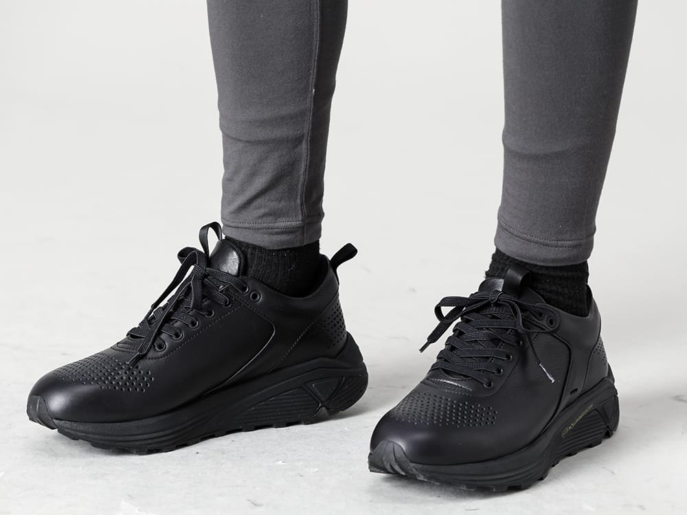 SUNCORE - サンコア 22-23AW リネンショートパンツをモダール素材のレギンスでレイヤード - SCV186C016-Night Run light Black - RB-420-Modal Jersey Leggings C.Gray 3-005