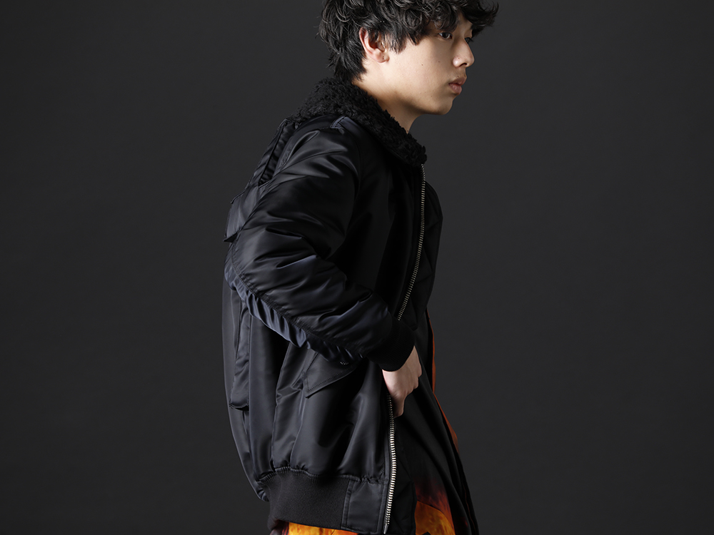 フェノメノン / ユリウス  2022-23AW - 背面ディテールが特徴的なブランドらしいフライトジャケット - ILLJK22A-007-black(クロス フライトジャケット ブラック) 787SHM2-P(DUSK プリズム カットシャツ) - 2-002