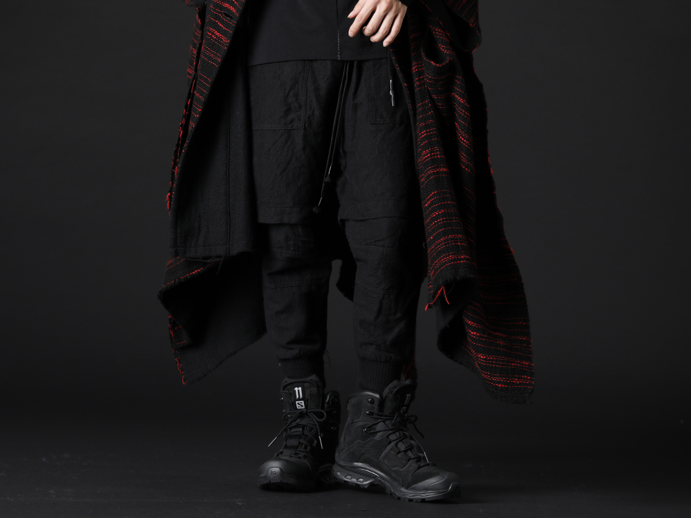 The Viridi-anne / 11 by Boris Bidjan Saberi 2022-23AW - The casual lower half of the garment moderates the styling. - VI-3514-04(Wool / Linen Layered Pants) BOOT2-GTX-Black(BOOT2 GTX Black) - 3-001