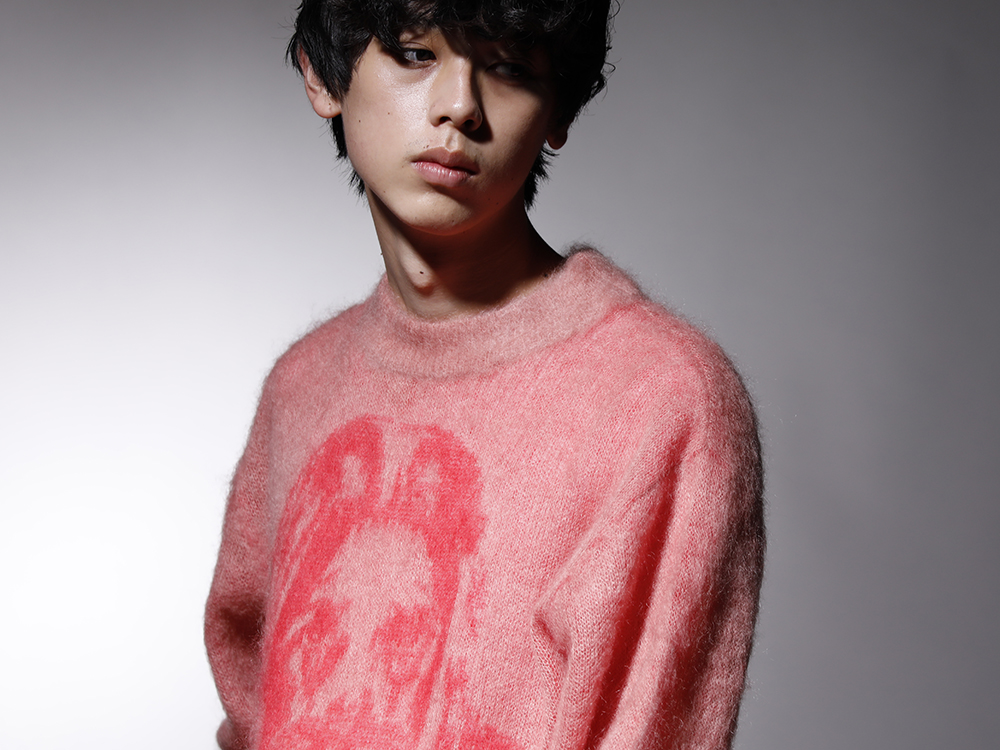 セントマイケル 2022-23AW - 不気味なデザインをカラー使いでポップな仕上がりに - SM-A22-0000-073(ボーン X レイズド × セントマイケル CLOWN ニット ピンク) - 2-004