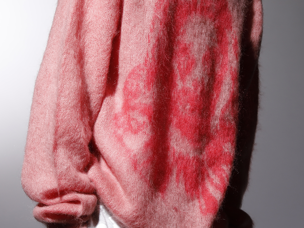 セントマイケル 2022-23AW - 不気味なデザインをカラー使いでポップな仕上がりに - SM-A22-0000-073(ボーン X レイズド × セントマイケル CLOWN ニット ピンク) - 2-007