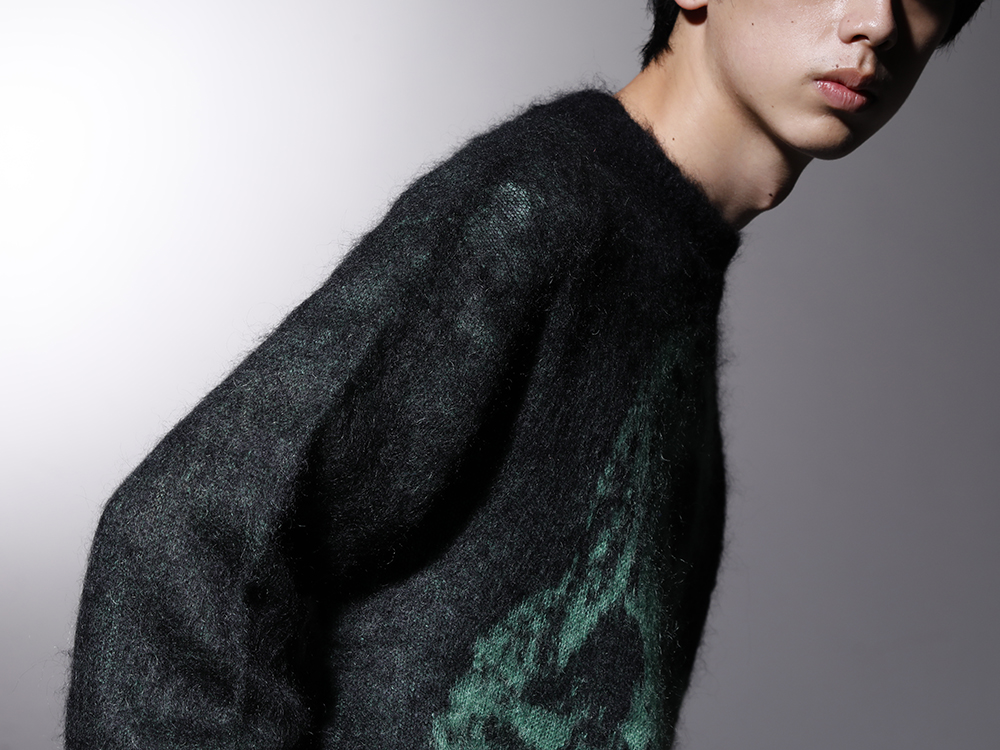 SAINT M×××××× 2022-23AW - A highly designed mohair knit made in collaboration - SM-A22-0000-072(BORN X RAISED × ©SAINT M×××××× CLOWN Knit Black) - 2-004