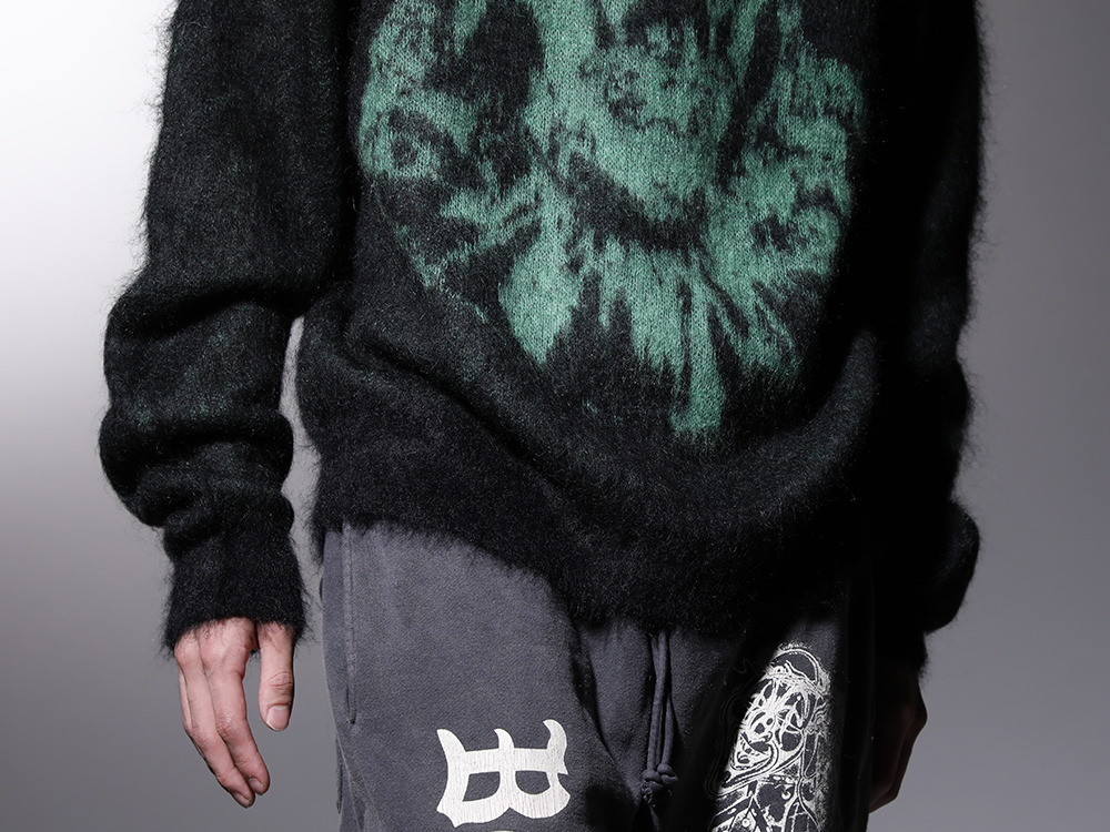 SAINT M×××××× 2022-23AW - A highly designed mohair knit made in collaboration - SM-A22-0000-072(BORN X RAISED × ©SAINT M×××××× CLOWN Knit Black) - 2-005