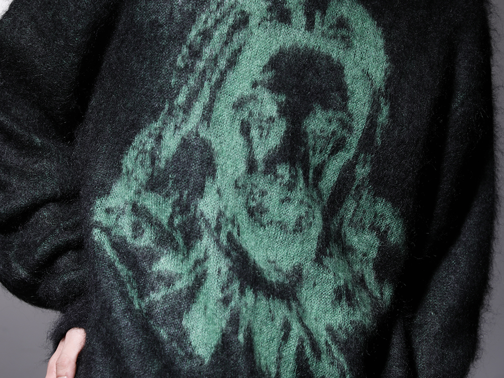 SAINT M×××××× 2022-23AW - A highly designed mohair knit made in collaboration - SM-A22-0000-072(BORN X RAISED × ©SAINT M×××××× CLOWN Knit Black) - 2-008