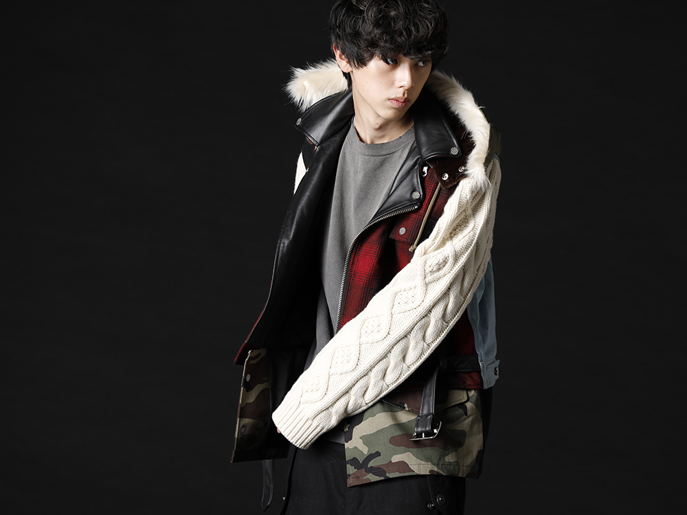 フェノメノン 2022-23AW - ブランドのこだわりを詰め込んだ、贅沢なミックスジャケット - ILLJK22A-008(ミックスジャケット) - 2-001