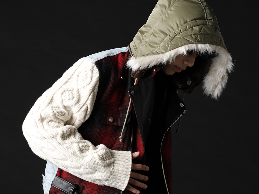 フェノメノン 2022-23AW - ブランドのこだわりを詰め込んだ、贅沢なミックスジャケット - ILLJK22A-008(ミックスジャケット) - 2-009