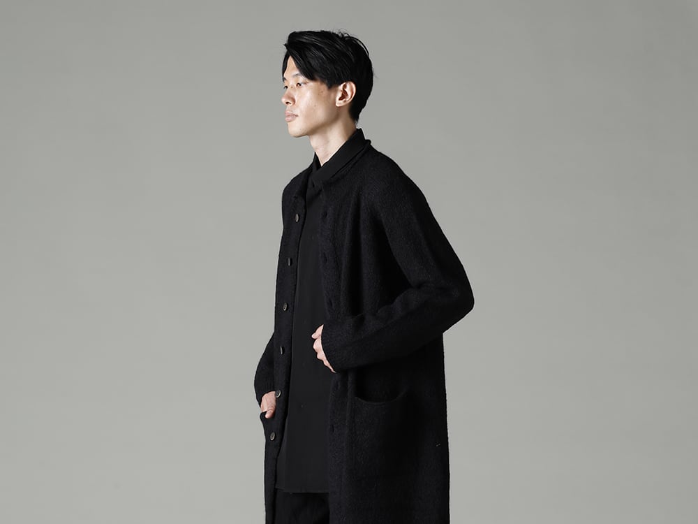 Forme d`expression 22-23AW(秋冬) 幅広いコーディネートに対応 HM014-SIOB アルパカ ロング コート  -  HS007-FGGB リラックス アウター シャツ 3-001