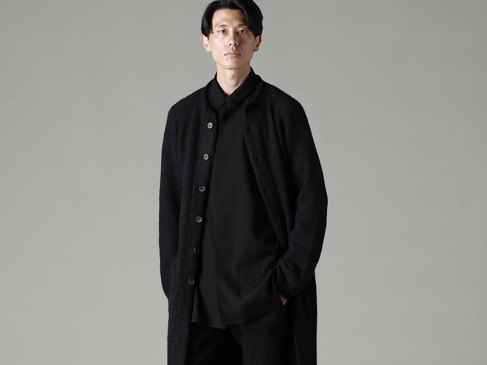 Forme d`expression 22-23AW(秋冬) 幅広いコーディネートに対応 - HM014-SIOB アルパカ ロング コート  -  HS007-FGGB リラックス アウター シャツ 3-002