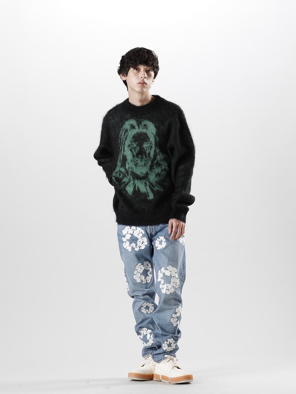 SAINT MICHAEL 2022-23AW - ©️SAINT M×××××× 2022-23秋冬系列的第5波单品发布啦!现在开始在店铺和网购同时销售! - SM-A22-0000-072(BORN X RAISED × ©SAINT M×××××× CLOWN Knit Black) 1-001