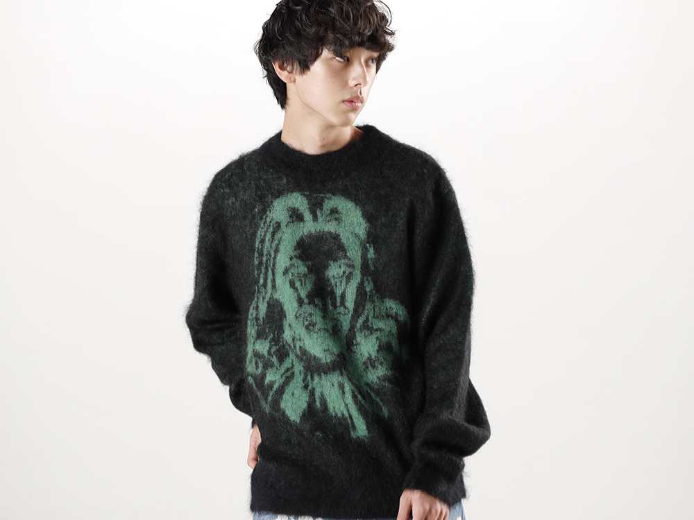 SAINT MICHAEL 2022-23AW - ©️SAINT M×××××× 2022-23秋冬系列的第5波单品发布啦!现在开始在店铺和网购同时销售! - SM-A22-0000-072(BORN X RAISED × ©SAINT M×××××× CLOWN Knit Black) - 1-002