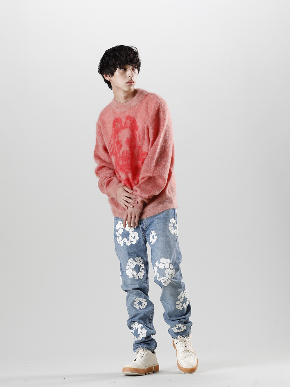 SAINT MICHAEL 2022-23AW - ©️SAINT M×××××× 2022-23秋冬系列的第5波单品发布啦!现在开始在店铺和网购同时销售! - SM-A22-0000-073(BORN X RAISED × ©SAINT M×××××× CLOWN Knit Pink) - 1-004