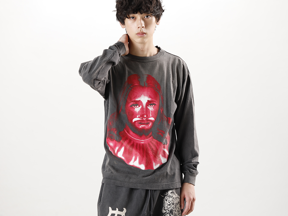 SAINT MICHAEL 2022-23AW - ©️SAINT M×××××× 2022-23秋冬系列的第5波单品发布啦!现在开始在店铺和网购同时销售! - SM-A22-0000-068(BORN X RAISED × ©SAINT M×××××× CLOWN Long sleeve T-shirt Black) - 1-008