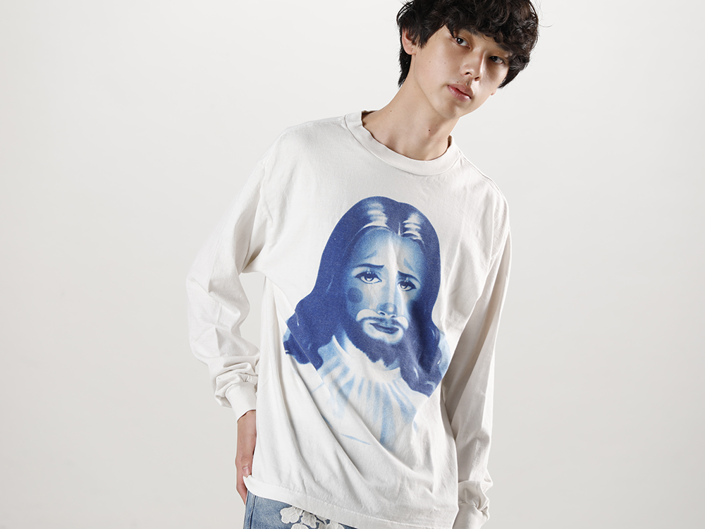SAINT MICHAEL 2022-23AW - ©️SAINT M×××××× 2022-23秋冬系列的第5波单品发布啦!现在开始在店铺和网购同时销售! - SM-A22-0000-069(BORN X RAISED × ©SAINT M×××××× CLOWN Long sleeve T-shirt White) - 1-011