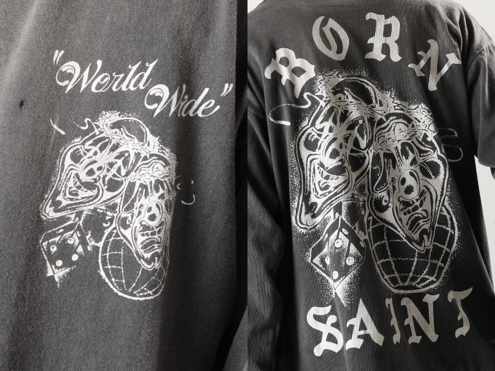 SAINT MICHAEL 2022-23AW - ©️SAINT M×××××× 2022-23秋冬系列的第5波单品发布啦!现在开始在店铺和网购同时销售! - SM-A22-0000-070(BORN X RAISED × ©SAINT M×××××× BORN SAINT Long sleeve T-shirt) - 1-016