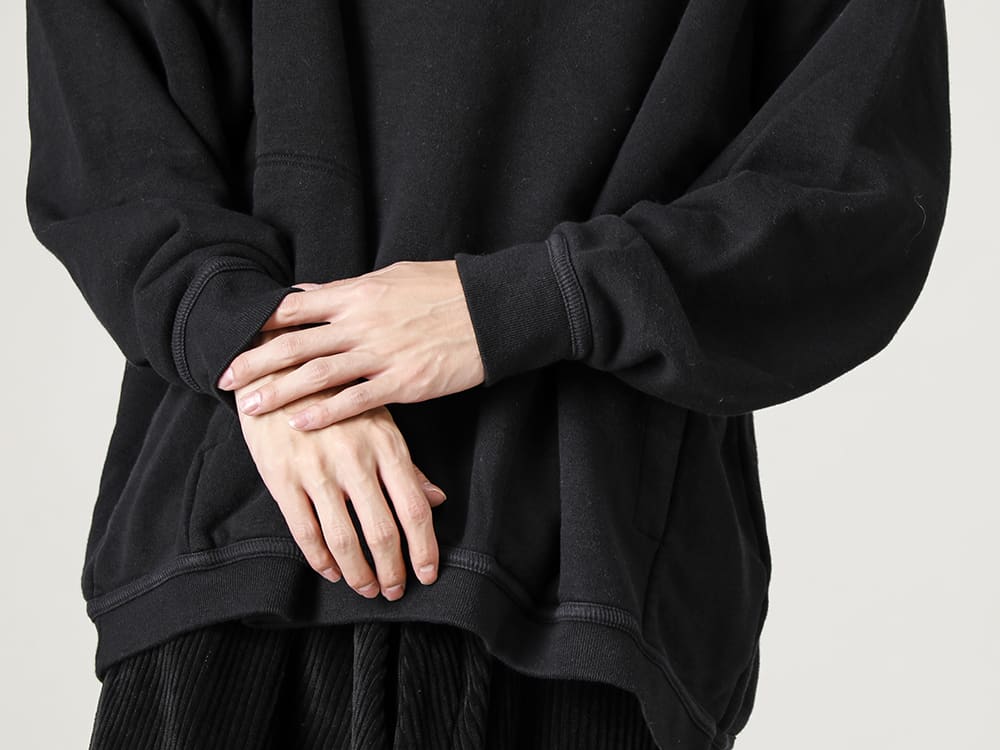 O PROJECT 22-23AW Simple hoodies for mixing styles with other brands.  - O14SW2-Black-Suspended net hooded sweatshirt black 2-001