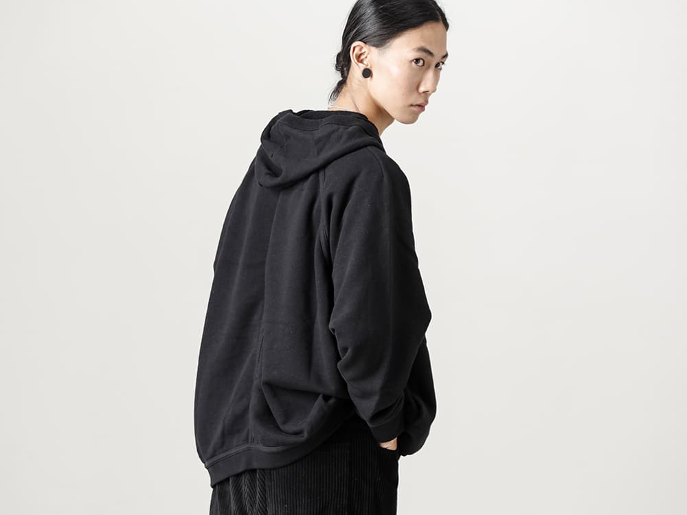 O PROJECT 22-23AW Simple hoodies for mixing styles with other brands.  - O14SW2-Black-Suspended net hooded sweatshirt black 2-003