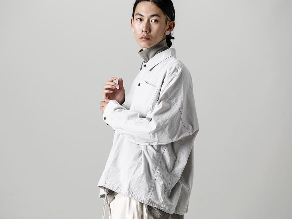 O PROJECT-オープロジェクト 22-23AW(秋冬) シャツを秋らしく取り入れたい方にオススメのタートルネックTee  - O14SRT2-LT-Grey-ボマーシャツ ファインンドライシーチング ライトグレー - 014TS2-Taupe-コットンウールジャージーロングスリーブ Tシャツ トープ  2-001