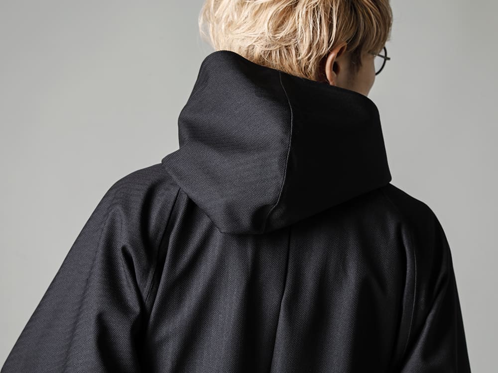 Norwegian Rain-ノルウェージャンレイン 22-23AW(秋冬) 細部のディテールから知的な雰囲気が漂う万能秋冬コート  - Rive-Gauche-Redux-Unisex-Herringbone-Black-リヴ ゴージュ リダックス ユニセックス - SHIRT#91-シャツ #91 コットン/リネン コントラスト ストライプ  2-006