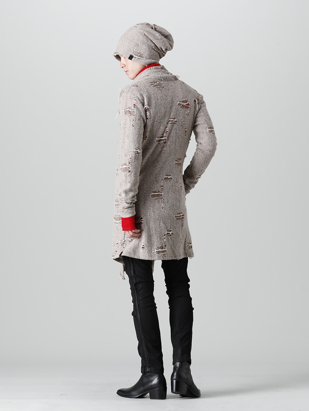 キリュウキリュウ 2022-23AW - kiryuyrik(キリュウキリュウ) 2022-23AWコレクションより第3弾目が到着！店頭・通販共に販売中！ - KO-HT19-058-beige(ダメージジャージー ショールカーディガン ベージュ) - 1-015