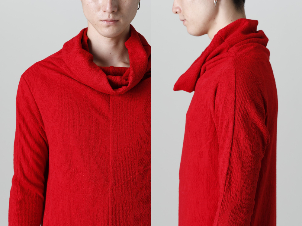 キリュウキリュウ 2022-23AW - kiryuyrik(キリュウキリュウ) 2022-23AWコレクションより第3弾目が到着！店頭・通販共に販売中！ - KO-HT19-057(パイソンジャカードジャージー ドレープ ハイネック) - 1-023