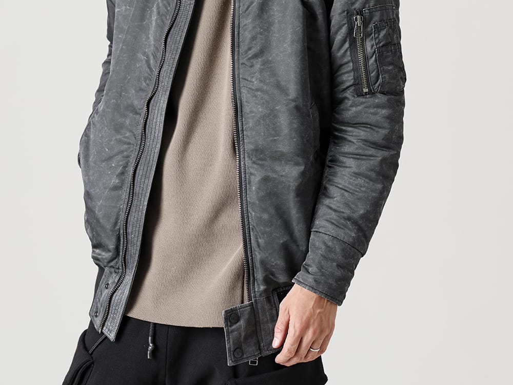 RIPVANWINKLE 2022-23AW MA-1, a nylon fabric with a unique pigment coating   - RB-436-Vintage-Black MMA-1 Vintage Black - RB-443-Selenium-Gray Climbing Jersey Selenium Gray 2-002