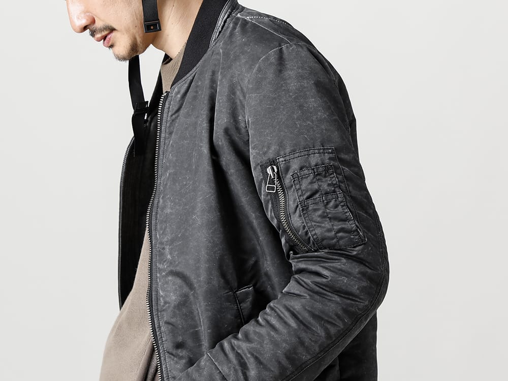 RIPVANWINKLE 2022-23AW MA-1, a nylon fabric with a unique pigment coating   - RB-436-Vintage-Black MMA-1 Vintage Black - RB-443-Selenium-Gray Climbing Jersey Selenium Gray 2-003