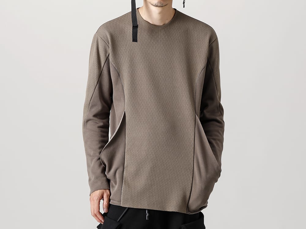 RIPVANWINKLE 2022-23AW Bomber heat cut sew made with a combination of thermal fabric. RB-443-Selenium-Gray Climbing Jersey Selenium Gray 3-001