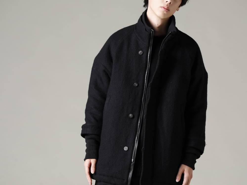 DEVOA(デヴォア) 22-23AW(秋冬) 無骨な印象がより強く出るブラック -  JKI-WSM L7 コート ウールミリング KTS-MLP-Black プルオーバー ニット メリノ ウール ブラック