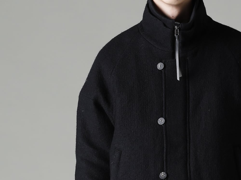 DEVOA(デヴォア) 22-23AW(秋冬) 無骨な印象がより強く出るブラック  - JKI-WSM L7 コート ウールミリング KTS-MLP-Black プルオーバー ニット メリノ ウール ブラック 2-003