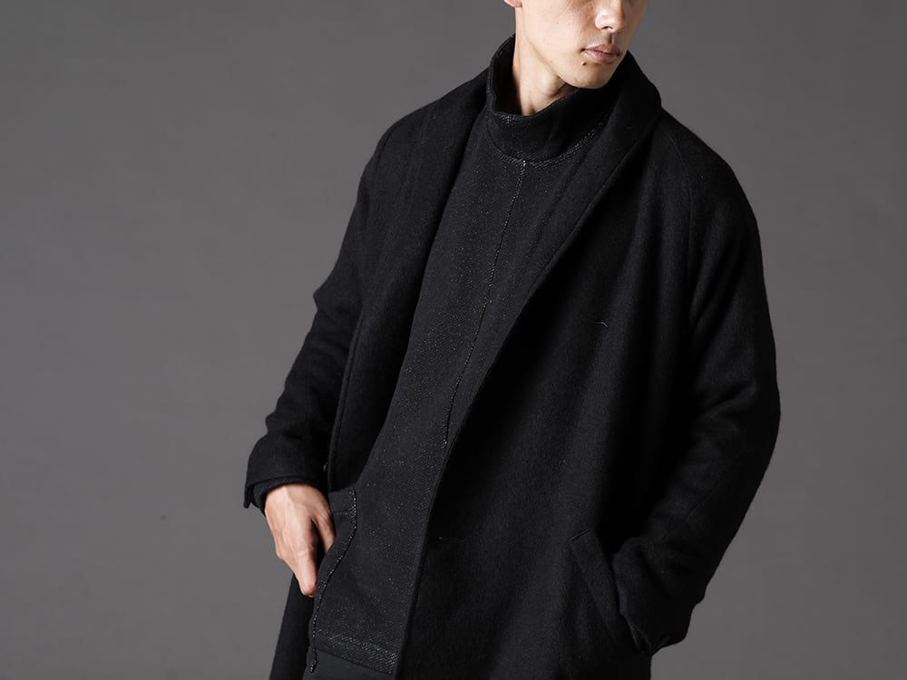 The Viridi-anne(ザ ヴィリジアン) 22-23AW(秋冬) 奥行きのある表情とヴィリジアンらしいさりげないディテール -  VI-3533-01-Black 綿ウール裏毛　ハイネックプルオーバー