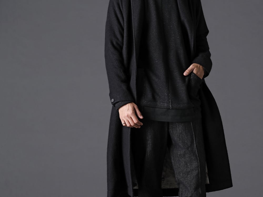 The Viridi-anne(ザ ヴィリジアン) 22-23AW(秋冬) 奥行きのある表情とヴィリジアンらしいさりげないディテール  - VI-3533-01-Black 綿ウール裏毛　ハイネックプルオーバー 2-002