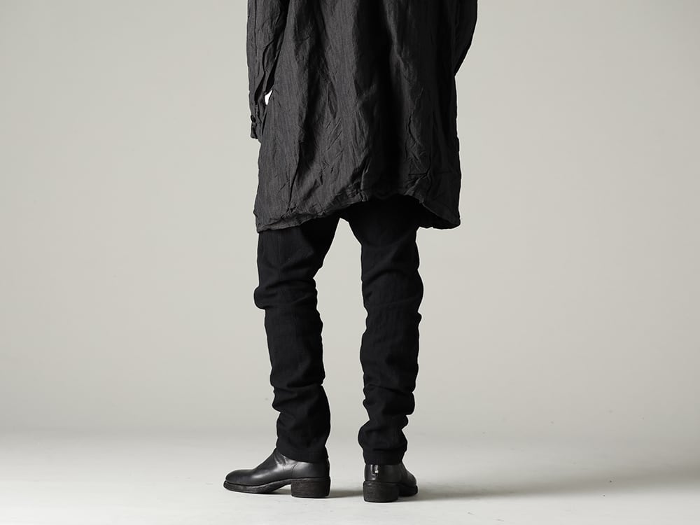 GARMENT REPRODUCTION OF WORKERS(ガーメント リプロダクション オブ ワーカース) 22-23(秋冬) アーサー コート＋フォルメ デ エクスプレッション：コントゥア パンツ - UP110-354B コントゥア パンツ 2.0 - 788Z_H バックジップブーツ ダブルソール - ホース フルグレイン レザー 3-004