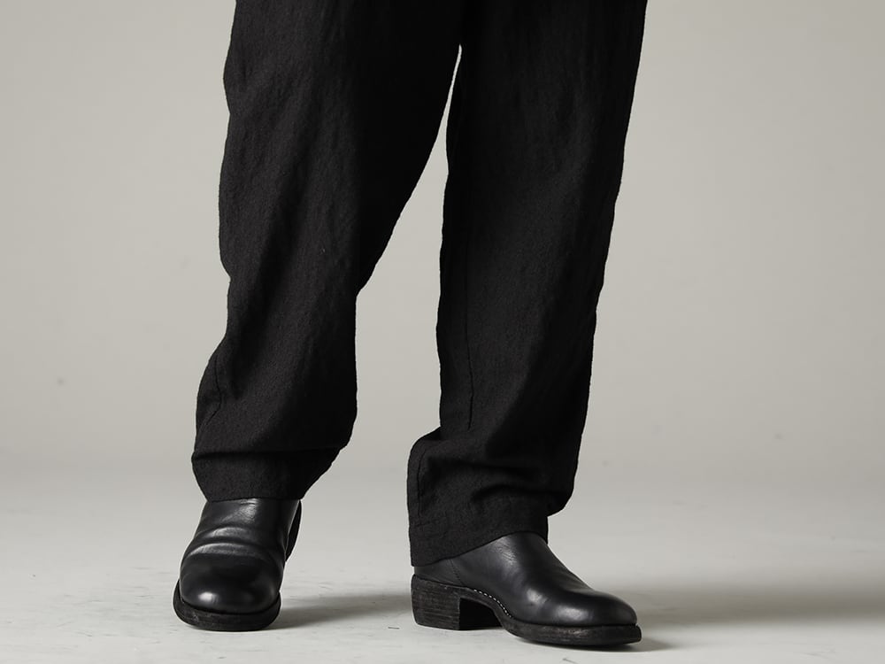 GARMENT REPRODUCTION OF WORKERS(ガーメント リプロダクション オブ ワーカース) 22-23(秋冬) アーサー コート＋NOUSAN：ワイド イージー パンツ - villa-b-22-23aw ワイド イージー パンツ - 788Z_H バックジップブーツ ダブルソール - ホース フルグレイン レザー  4-001