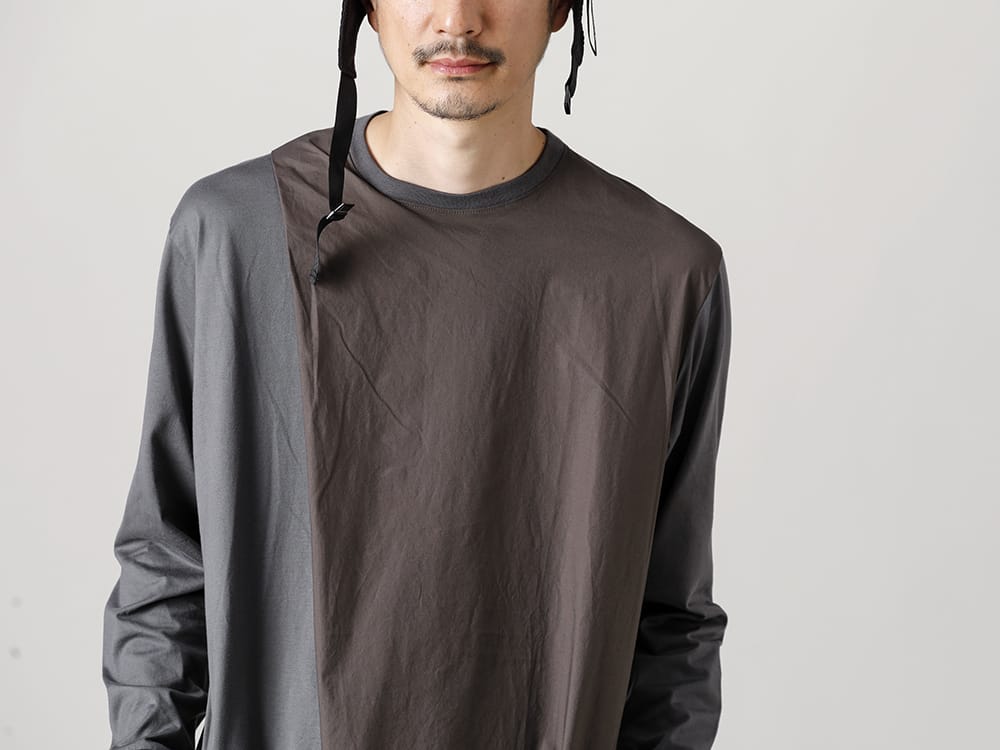 RIPVANWINKLE 2022-23AW 素材コンビネーションシリーズの最新作、クロスジャージーL/S。  - RB-402-Selenium-Gray Cross Jersey L/S Selenium Gray
 2-005