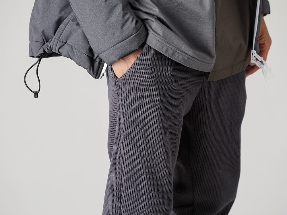 RIPVANWINKLE 2022-23AW 表はローゲージで、裏はハイゲージを組み合わせて編んだ新型モーターサイクルジャージパンツ。 - RB-434-Selenium-Gray Motorcycle Jersey Pants Selenium Gray 3-002