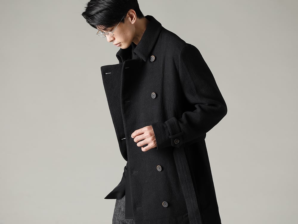 forme d'expression(フォルメ デ エクスプレッション) 22-23AW(秋冬) アルチザンブランドながらの細部にわたる拘り  - HC012-MDRB ウオーデン コート RG0083AG テクスチャード / クリア  2-001