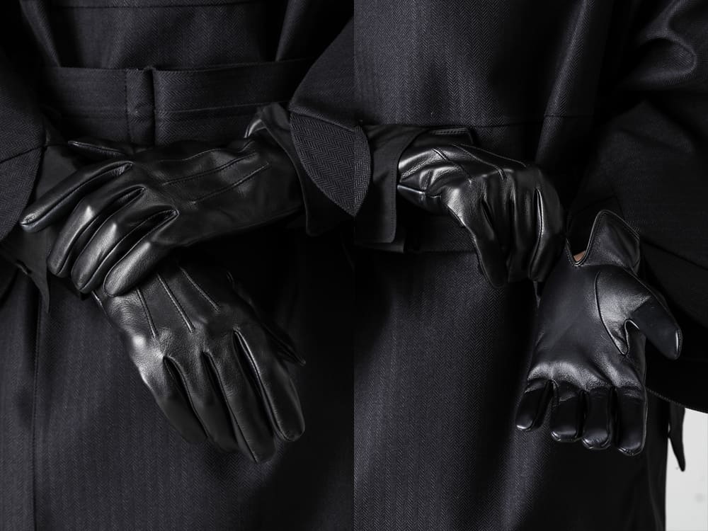 DENTS 22-23AW DENTS - 22-23AW collection Elton Unlined Touch Screen Leather Glove Black. 4-001