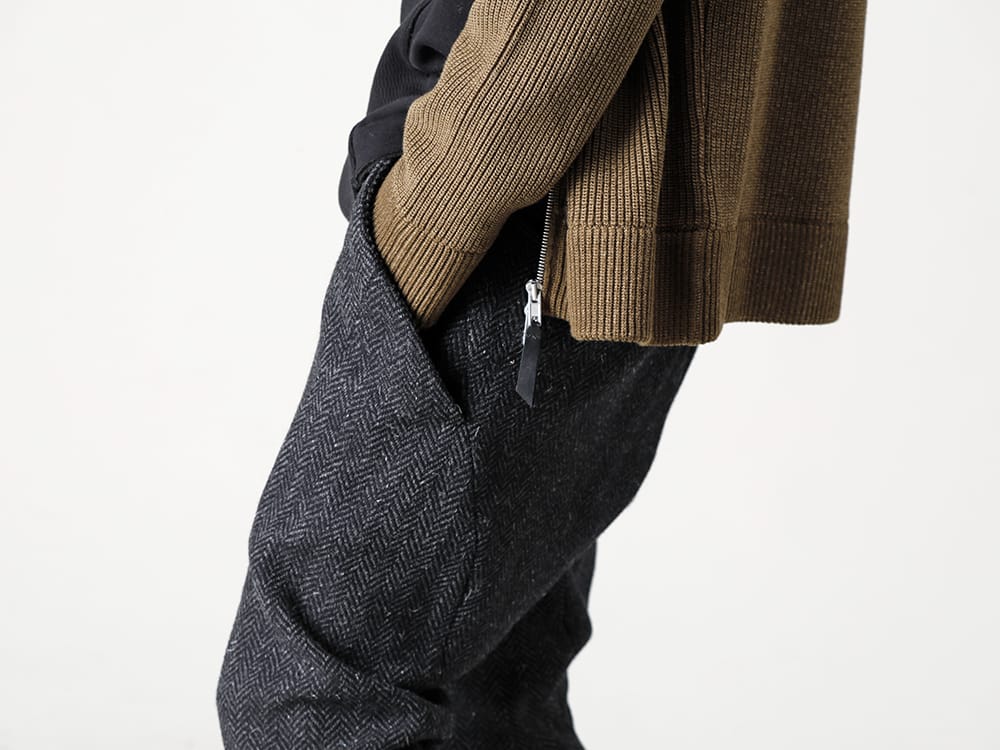 RIPVANWINKLE 2022-23AW Relaxed pants in tweed fabric that can be worn like a jersey - RB-446-T.Black Solid Wool Jersey T.Black 3-002