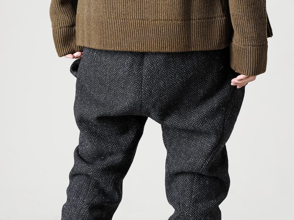 RIPVANWINKLE 2022-23AW Relaxed pants in tweed fabric that can be worn like a jersey - RB-446-T.Black Solid Wool Jersey T.Black 3-003