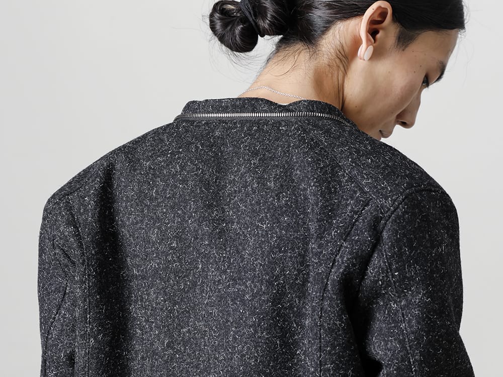 RIPVANWINKLE 2022-23AW Boa rider jacket that changes into a minimal collarless look by removing boa  - RB-450 Wool Boa Riders 2-006
