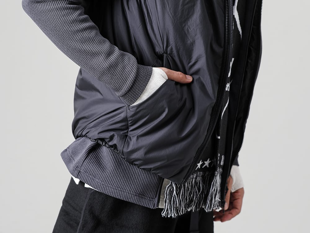 LANTERN - ランタン 22-23AW 秋も深まりストールの季節が到来  - MMA-LAN-01-Heating Inner Vest Black - RB-427-Motorcycle Hoodie Selenium Gray 2-003