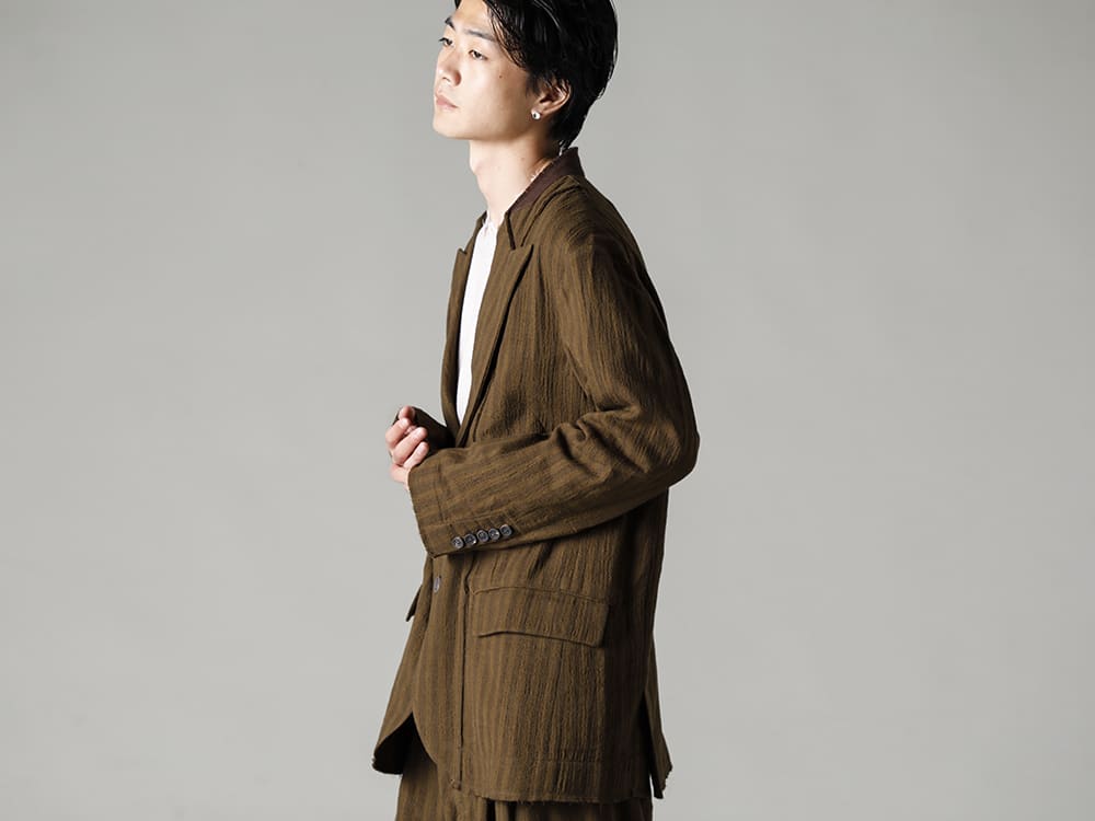 ZIGGY CHEN-ジギーチェン 22-23AW(秋冬) 細部のディテールまで拘りを感じるデザイン、着心地ともに洗練されたジャケット  - 0M2230919-ウルトラライトウェイト 2ボタンブレザー - UK7553-Off-White-ロングスリーブ ニットトップ. オフホワイト 2-003