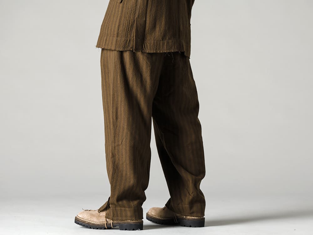 ZIGGY CHEN-ジギーチェン 22-23AW(秋冬) セットアップ以外での有用性も高いテーパードシルエットパンツ - 0M2230516-スリットトラウザーズ - 792V_N-CO93T-クラシックダービーラバーソール　ノルヴェジェーゼ - ホースフルグレインレザー - 792V_N CO93T 3-002