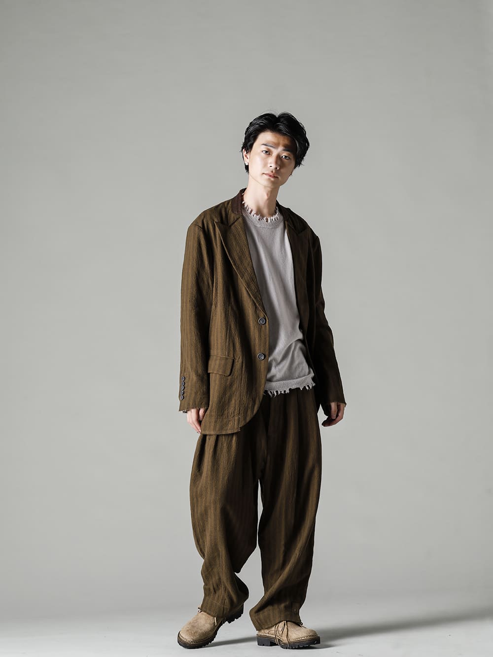 ZIGGY CHEN 22-23AW ブロックストライプスーツスタイル - FASCINATE BLOG