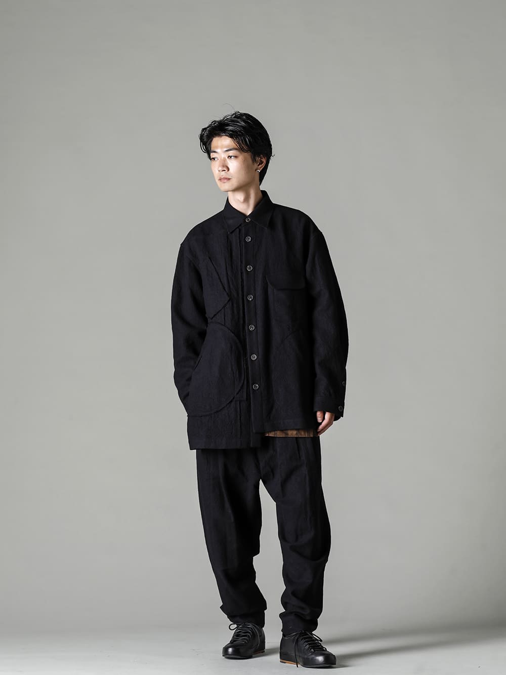 ZIGGY CHEN(ジギー チェン) 22-23AW(秋冬) 0M2230733 ジメオトリック パッチワークシャツ 4-001