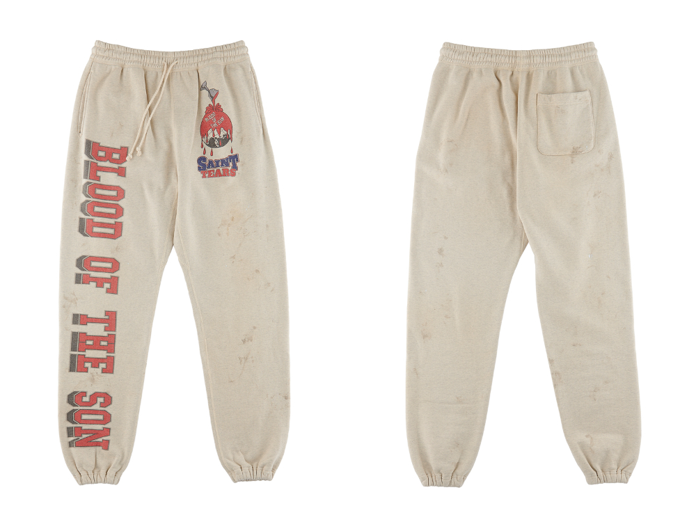 SAINT MICHAEL 2022-23AW - ©SAINT M×××××× 2022-23秋冬系列的第6次单品发布!10/22 (周六) 上午10点（日本时间）开始在店铺和网购同时销售! - SM-A22-0000-054(DENIM TEARS × ©SAINT M×××××× SAINT TEARS HOLY GRAIL Sweat pants Grey) - 1-006