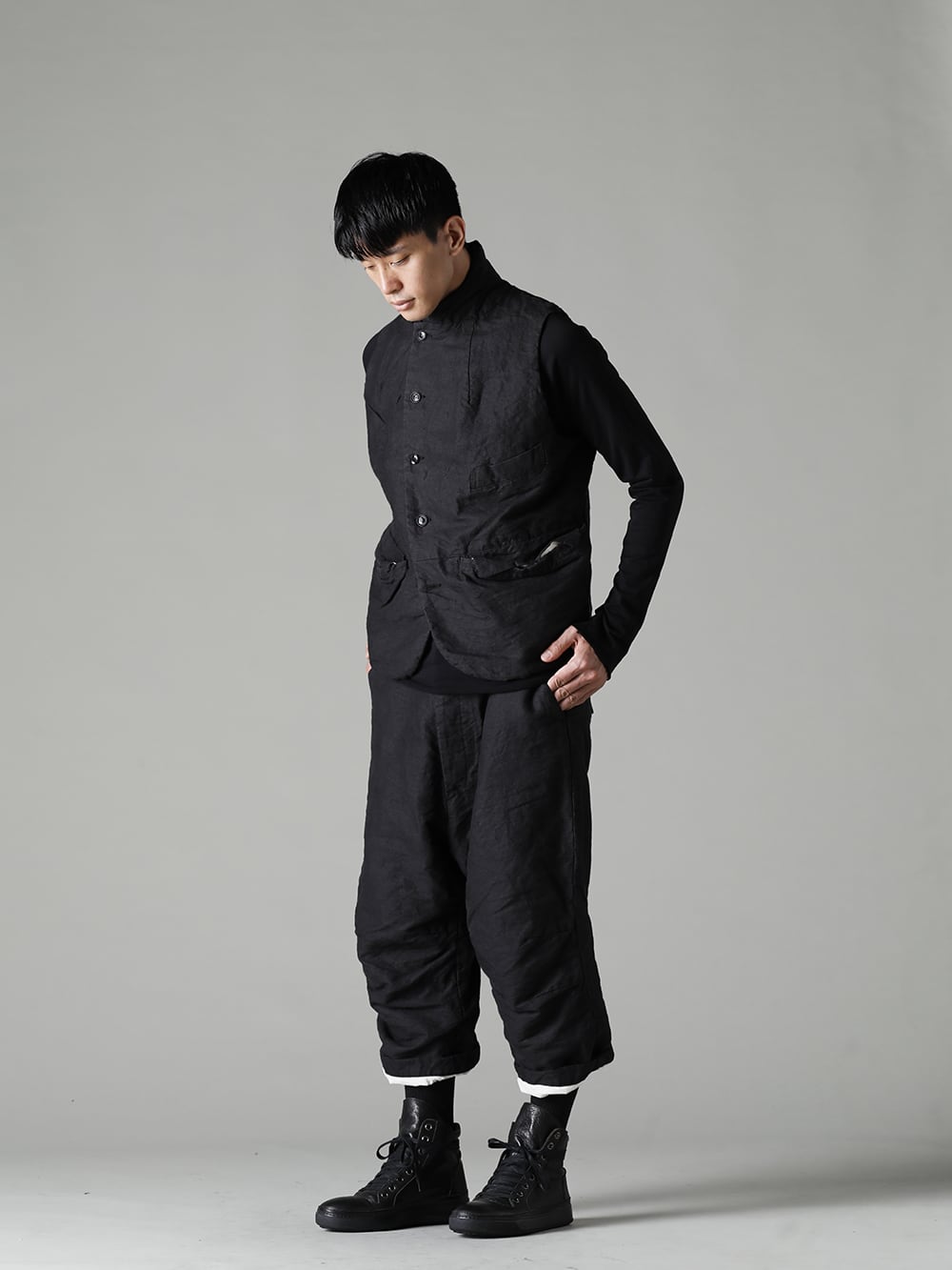 GARMENT REPRODUCTION OF WORKERS(ガーメント リプロダクション オブ ワーカース) 22-23AW(秋冬) ヴィンセントベスト(Washi Black) 2-001