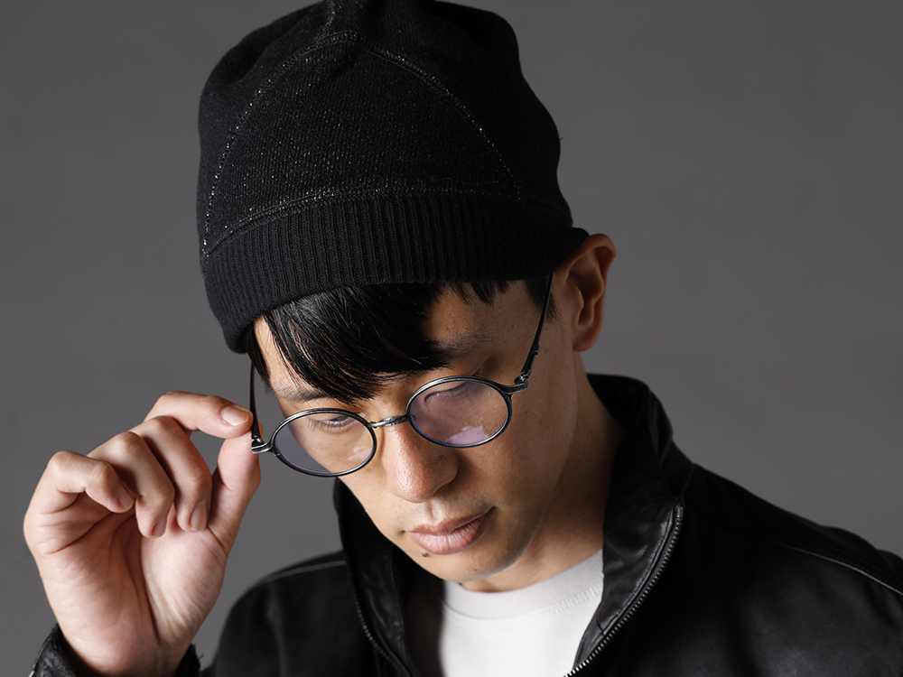 The Viridi-anne / RIGARDS 2022-23AW - Military-style leather jacket with eye-catching zipper design. - VI-3549-09(Cotton Wool Beanie) RG2001TVA-Vintage-Black-Black(RIGARDS collaboration sunglasses - Vintage Black+Black / Clear+D.Gray Lens) - 2-011