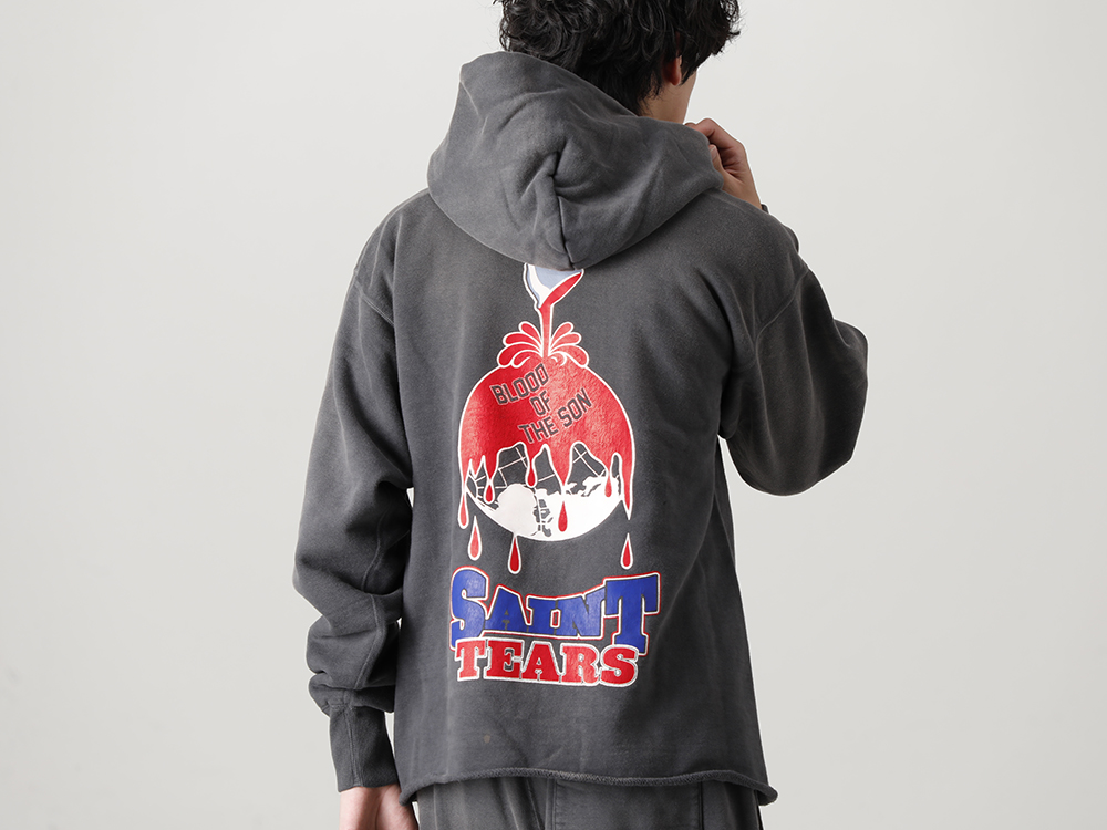 ©️SAINT M×××××× 2022-23秋冬系列的第6波单品发布了!现在店铺和网购同时开始销售! - SM-A22-0000-051(DENIM TEARS × ©SAINT M×××××× SAINT TEARS HOLY GRAIL Hoodie Black) - 1-003